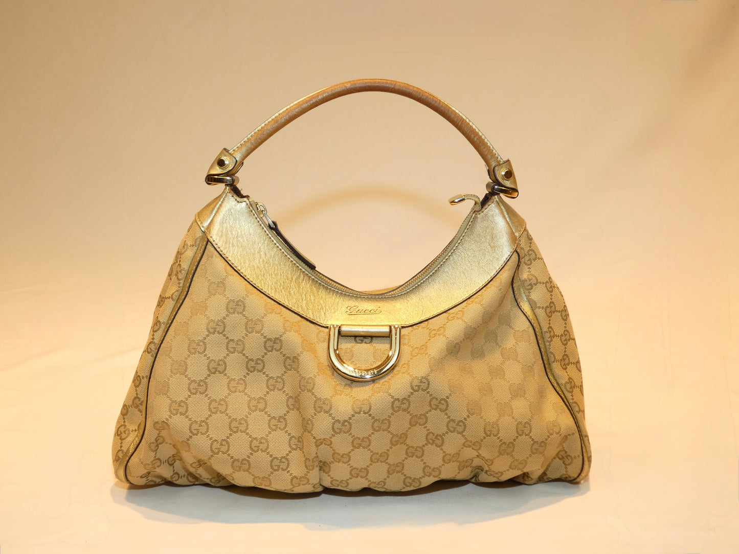 Gucci Abbey GG Canvas D-Ring Hobo Bag