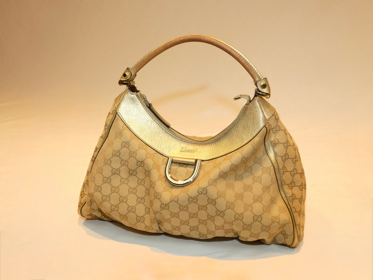 Gucci Abbey GG Canvas D-Ring Hobo Bag
