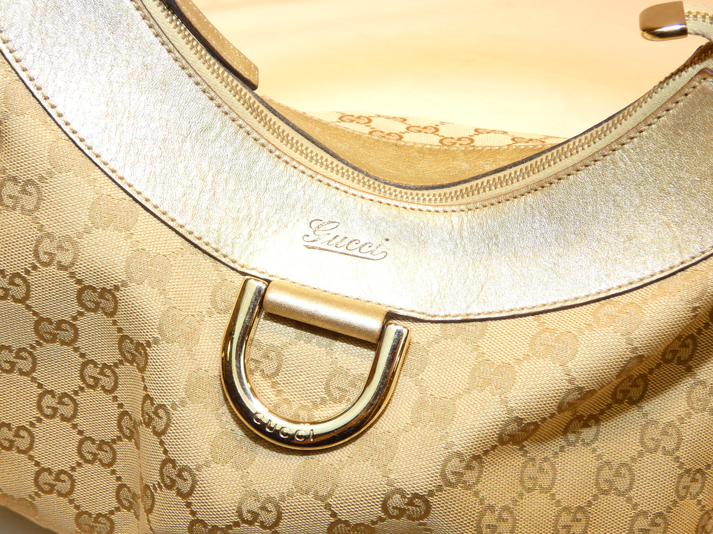 Gucci Abbey GG Canvas D-Ring Hobo Bag