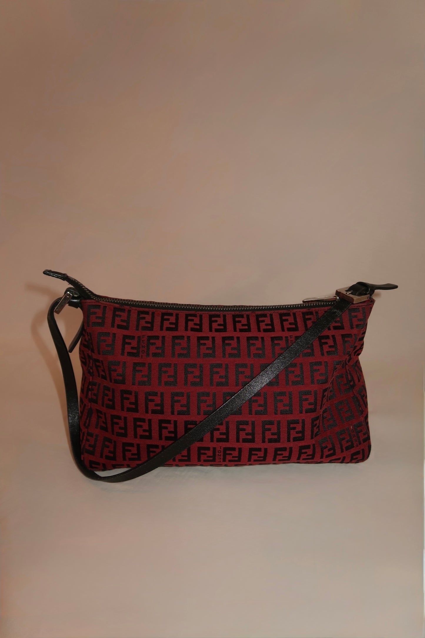 FENDI Zucchino Canvas Shoulder Bag