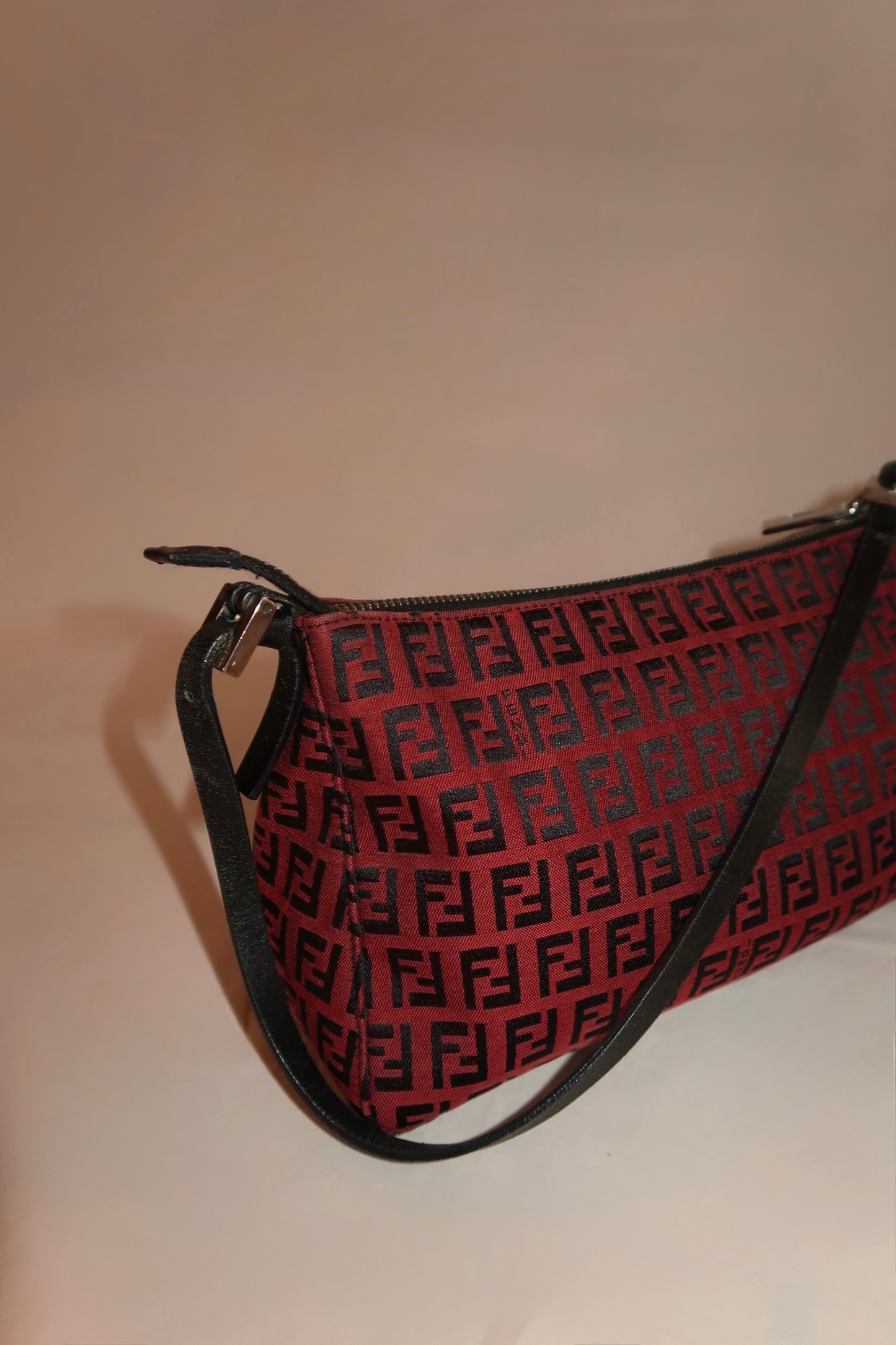 FENDI Zucchino Canvas Shoulder Bag