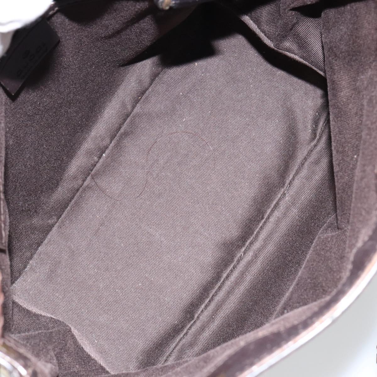 Gucci Canvas Shoulder Bag Beige Gold