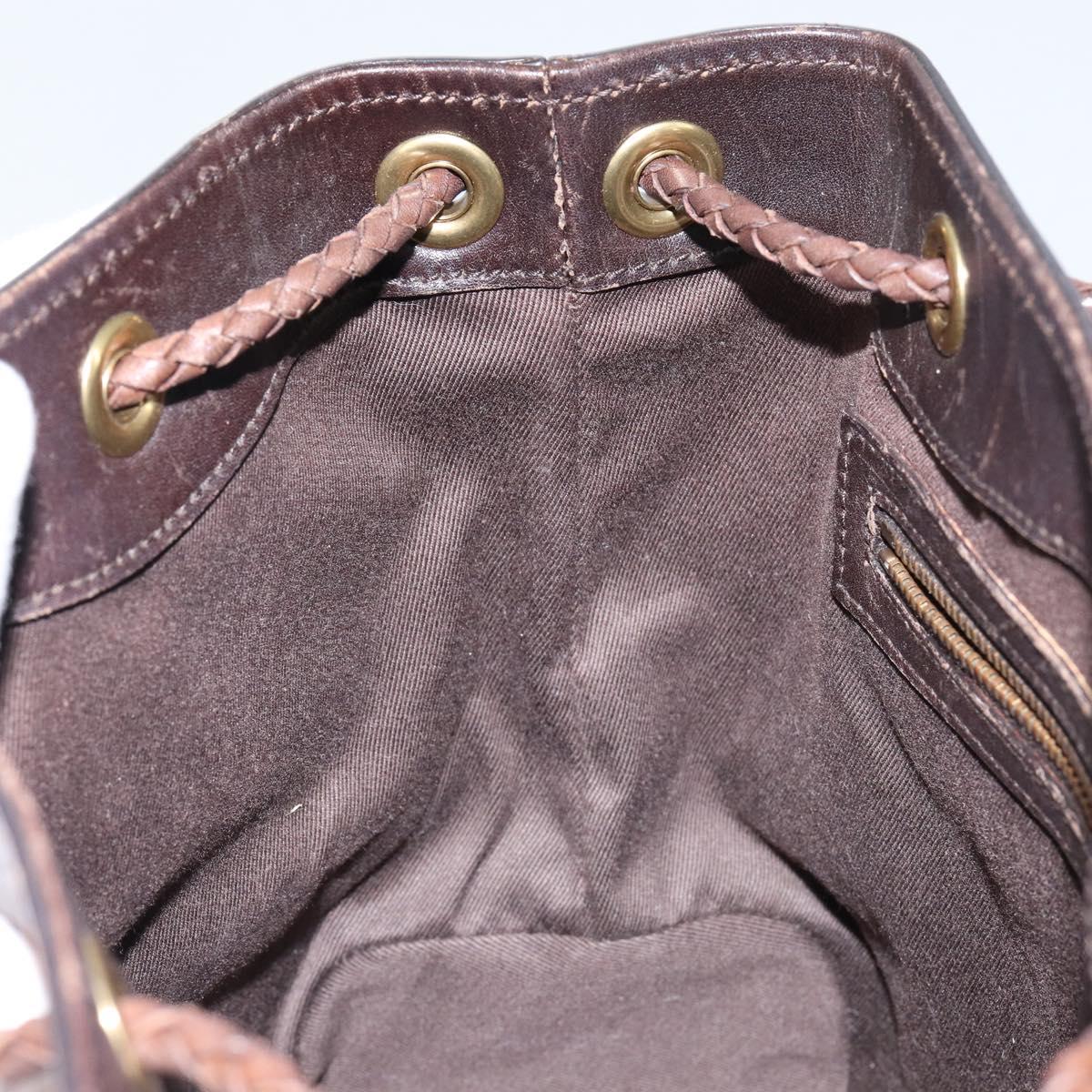 Gucci Canvas Shoulder Bag Beige Gold
